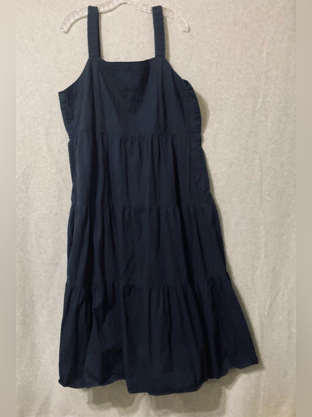 Free Assembly Women’s Navy Midi Tiered Sundress with Square Neck Sz 2X